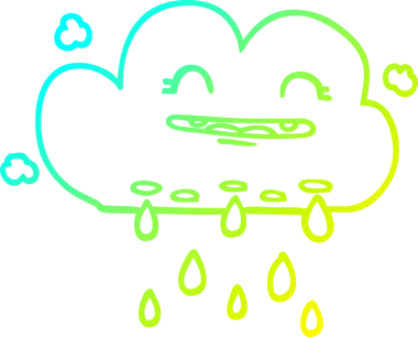 Bir insan tarafından çizilen karikatür yağmur bulutu çizimi