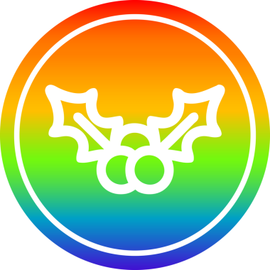 Noel 'de gökkuşağı gradyan bir insan tarafından çizilmiş kutsal dairesel simge