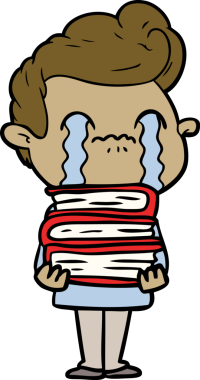 Bir insan tarafından çizilmiş ağlayan çizgi film adamı.