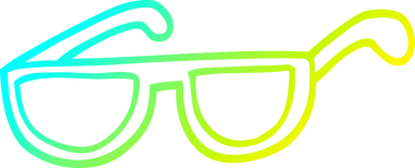 Bir insan tarafından çizilmiş bir çizgi film güneş gözlüğü çizimi.