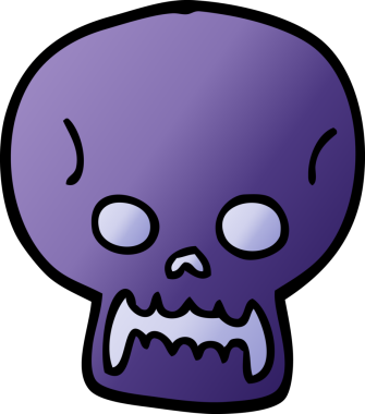 Bir insan tarafından çizilmiş cadılar bayramı kafatası karalaması.