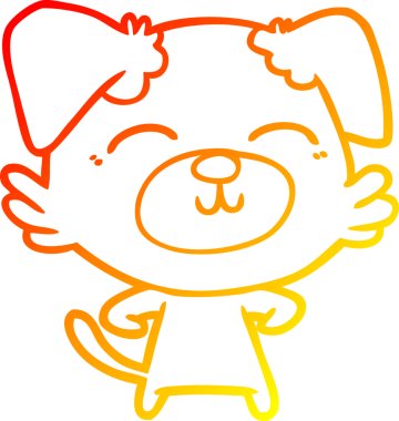 Bir insan tarafından çizilmiş çizgi film köpeğinin sıcak çizgi çizimi