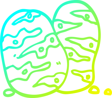 Bir insanın çizdiği patates çizgi filminin soğuk gradyan çizimi.