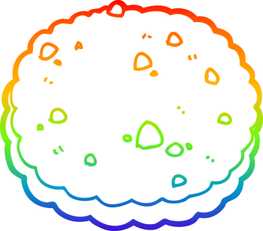 gökkuşağı gradyan çizimi bir insan tarafından çizilmiş bir çizgi film bisküvisi