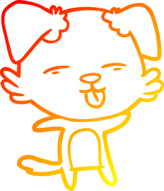 İnsan tarafından çizilmiş bir çizgi film köpeğinin sıcak çizgi çizimi.