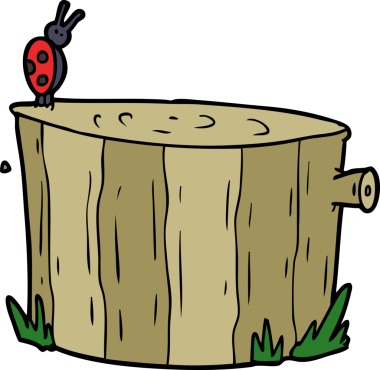 Bir insan tarafından çizilmiş ağaç kütüğü.