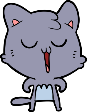 Bir insan tarafından çizilmiş çizgi film kedisi.