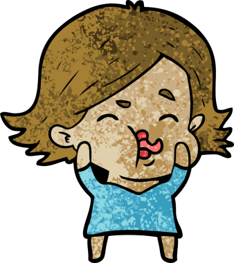 Bir insan tarafından çizilen karikatür kızı.