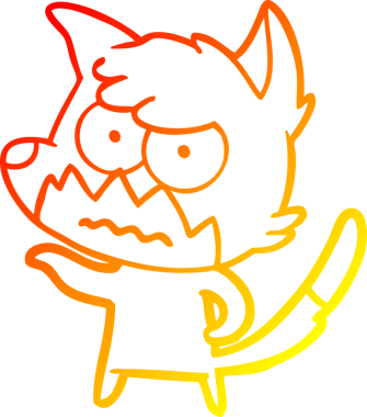 Bir insan tarafından çizilmiş kızgın tilki çizgi çizimi.