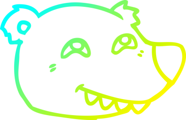 Bir insan tarafından çizilmiş kutup ayısı suratının soğuk çizgi çizimi.