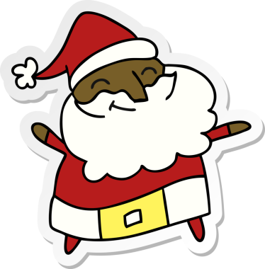 Bir insan tarafından çizilmiş neşeli bir babanın serbest sticker karikatürü.