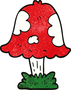 Bir insan tarafından çizilmiş karalama mantarı.