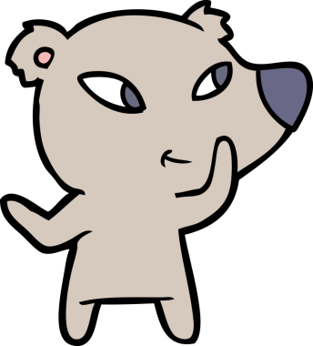 Bir insan tarafından çizilmiş sevimli çizgi film ayısı.