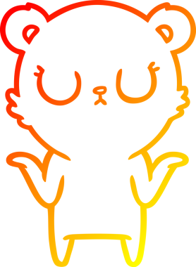 Barışçıl bir ayının insan tarafından çizilmiş sıcak çizgi çizgisi.