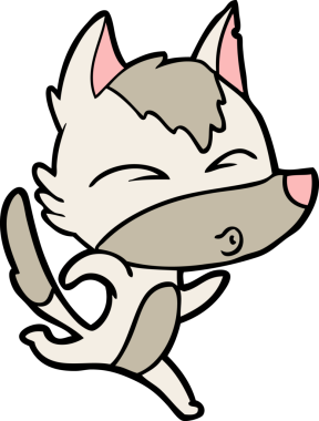 Bir insan tarafından çizilmiş bir kurt çizgi filmi.