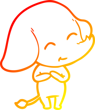 Bir insan tarafından çizilmiş şirin bir fil çizimi.