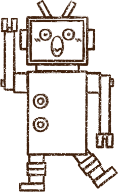 Robot Kömür Bir insan tarafından çizilmiş