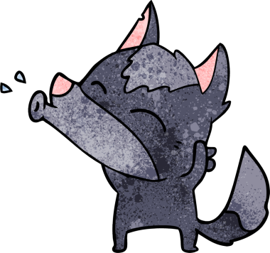 Bir insan tarafından çizilmiş uluyan kurt çizgi filmi.