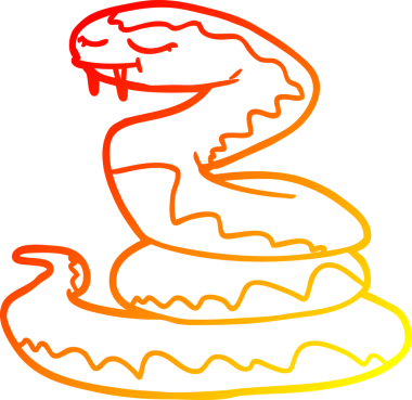 Bir insan tarafından çizilmiş çizgi film yılanı çizimi.