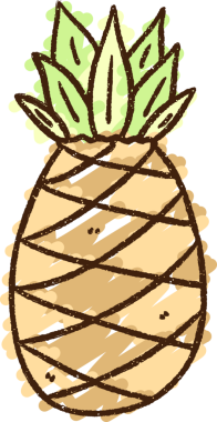 Bir insan tarafından çizilmiş ananas tebeşiri.