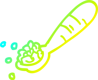 Bir insan tarafından çizilmiş mısır gevreğinin soğuk gradyan çizgisi.