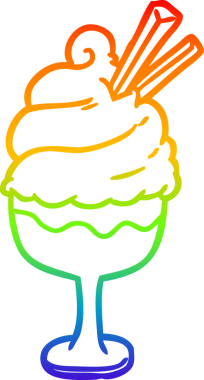 Bir insan tarafından çizilmiş bir dondurma tatlısının gradyan çizgisi