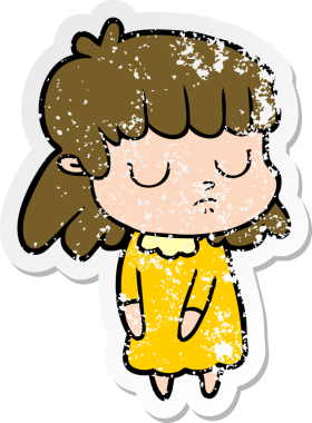 Bir insan tarafından çizilmiş ilgisiz bir karikatür çıkartması.