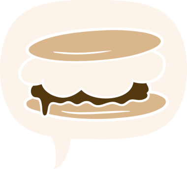 Bir insan tarafından retro tarzında çizilmiş smore çizgi filmi