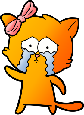 Bir insan tarafından çizilmiş çizgi film kedisi.