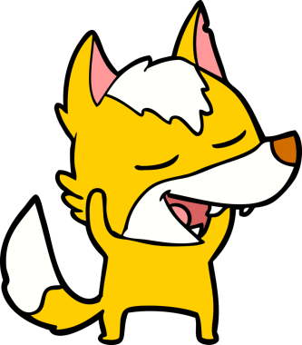 Bir insan tarafından çizilmiş tilki çizgi film karakteri