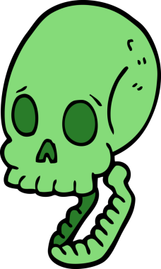 Bir insan tarafından çizilmiş karalama kafatası.