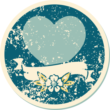 Bir insan tarafından çizilmiş kalp ve bayrağın sembolik depresif dövme şekli