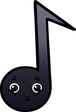 Bir insan tarafından çizilmiş bir notanın gölgelenmiş karikatürü