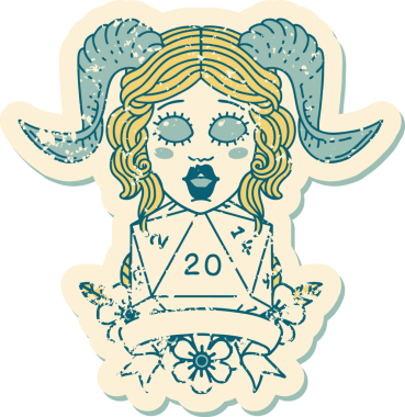 Retro Dövme Biçimi Bir insan tarafından çizilmiş doğal yirmi zar atışıyla düzenleme