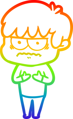 Gökkuşağı gradyan çizgi çizimi Bir insan tarafından çizilmiş bir çizgi film çocuğu