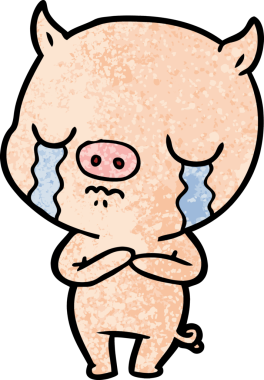 Bir insan tarafından çizilmiş domuz ağlaması.