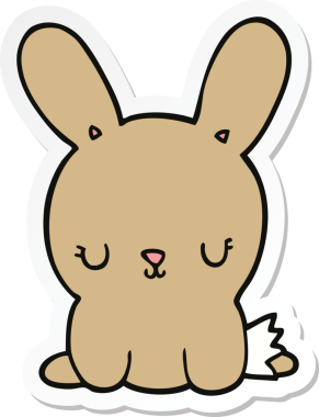 Bir insan tarafından çizilmiş şirin bir tavşanın çıkartması.