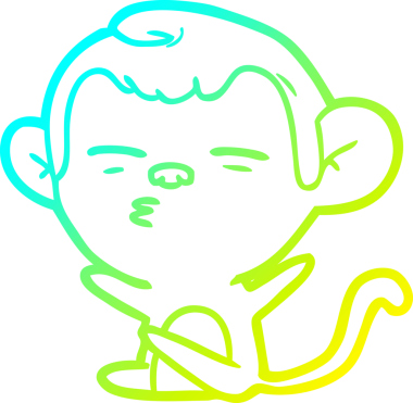 Bir insan tarafından çizilmiş şüpheli bir maymunun soğuk gradyan çizimi