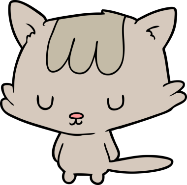 Bir insan tarafından çizilmiş çizgi film kedisi.