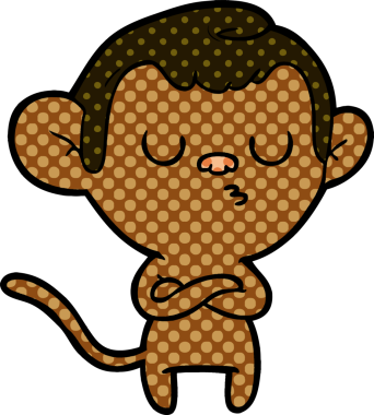 Bir insan tarafından çizilmiş sinir bozucu bir maymun.