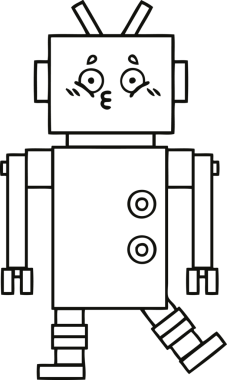 Bir insan tarafından çizilmiş robot çizimi