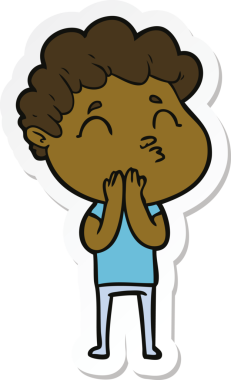 Bir insan tarafından çizilmiş karikatür adamın çıkartması.