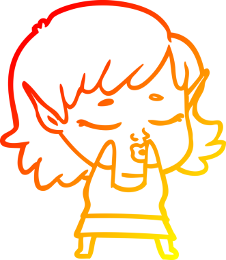 Bir insan tarafından çizilmiş güzel bir elf kızı çizimi.