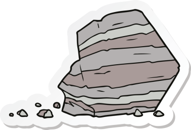 Bir insan tarafından çizilmiş büyük bir taşın çıkartması.