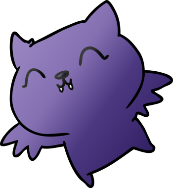 Bir insan tarafından çizilmiş kawaii yarasasının gradyan çizimi.