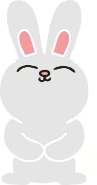 Bir insan tarafından çizilmiş garip çizgi film tavşanı.