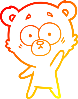 Şaşırmış bir kutup ayısının insan tarafından çizilmiş sıcak çizgi çizgisi.