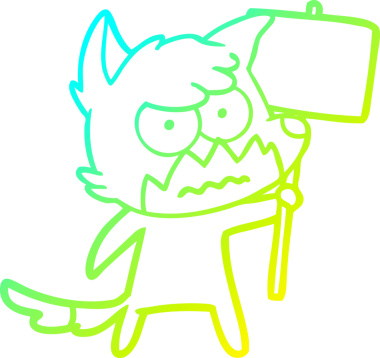 Bir insan tarafından çizilmiş bir çizgi filmin soğuk gradyan çizimi.