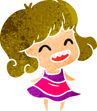 Bir insan tarafından çizilmiş sevimli bir kawai kızının serbest çizimi.