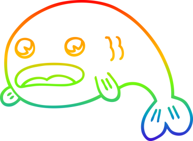 gökkuşağı gradyan çizgisi bir insan tarafından çizilmiş karikatür balığı çizimi